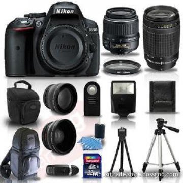 Nikon D5300 Digital SLR Camera + 4 Lens Kit: 18-55mm VR + 70-300 mm +32GB Kit